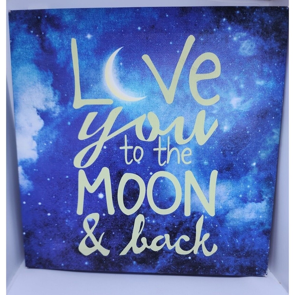 *Sold* wall art I love you to the moon and back blue night sky glow in the dark